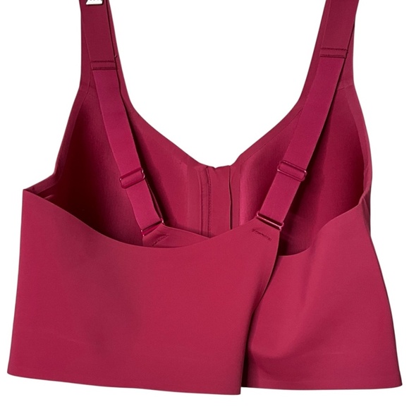 KNIX Fuschia Front Zip Catalyst Sports Bra Crossed Back Straps Lightly Padded 8+ - Picture 4 of 10